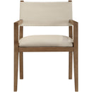  Meridian Avon Beige Vegan Leather Dining Arm Chair IMAGE 3