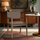  Meridian Avon Brown Vegan Leather Dining Arm Chair IMAGE 2