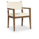  Meridian Avon Cream Vegan Leather Dining Arm Chair IMAGE 1