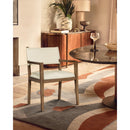  Meridian Avon Cream Vegan Leather Dining Arm Chair IMAGE 2