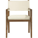  Meridian Avon Cream Vegan Leather Dining Arm Chair IMAGE 3