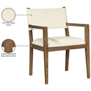  Meridian Avon Cream Vegan Leather Dining Arm Chair IMAGE 9