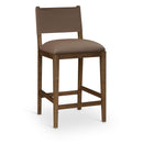  Meridian Avon Brown Vegan Leather Counter Stool IMAGE 1