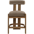  Meridian Arienzo Taupe Velvet Performance Fabric Upholstered Counter Stool IMAGE 3