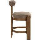  Meridian Arienzo Taupe Velvet Performance Fabric Upholstered Counter Stool IMAGE 4