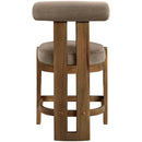  Meridian Arienzo Taupe Velvet Performance Fabric Upholstered Counter Stool IMAGE 5