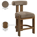  Meridian Arienzo Taupe Velvet Performance Fabric Upholstered Counter Stool IMAGE 9