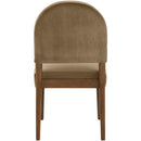  Meridian Varinelle Beige Velvet Performance Fabric Upholstered Dining Chair IMAGE 5
