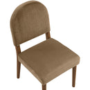  Meridian Varinelle Beige Velvet Performance Fabric Upholstered Dining Chair IMAGE 6