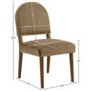  Meridian Varinelle Beige Velvet Performance Fabric Upholstered Dining Chair IMAGE 9