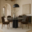  Meridian Varinelle Brown Velvet Performance Fabric Upholstered Dining Chair IMAGE 2