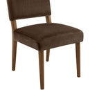  Meridian Varinelle Brown Velvet Performance Fabric Upholstered Dining Chair IMAGE 7