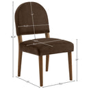  Meridian Varinelle Brown Velvet Performance Fabric Upholstered Dining Chair IMAGE 9
