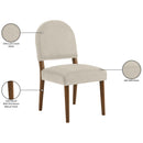  Meridian Varinelle Cream Velvet Performance Fabric Upholstered Dining Chair IMAGE 10