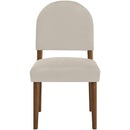  Meridian Varinelle Cream Velvet Performance Fabric Upholstered Dining Chair IMAGE 3