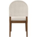  Meridian Varinelle Cream Velvet Performance Fabric Upholstered Dining Chair IMAGE 5