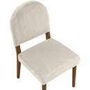  Meridian Varinelle Cream Velvet Performance Fabric Upholstered Dining Chair IMAGE 6