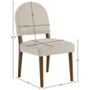  Meridian Varinelle Cream Velvet Performance Fabric Upholstered Dining Chair IMAGE 9