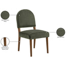  Meridian Varinelle Green Velvet Performance Fabric Upholstered Dining Chair IMAGE 10