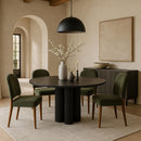  Meridian Varinelle Green Velvet Performance Fabric Upholstered Dining Chair IMAGE 2