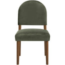 Meridian Varinelle Green Velvet Performance Fabric Upholstered Dining Chair IMAGE 3