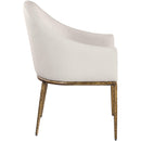  Meridian Ferro Beige Linen Textured Performance Fabric Upholstered Dining Arm Chair IMAGE 4