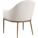  Meridian Ferro Beige Linen Textured Performance Fabric Upholstered Dining Arm Chair IMAGE 6
