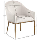  Meridian Ferro Beige Linen Textured Performance Fabric Upholstered Dining Arm Chair IMAGE 7