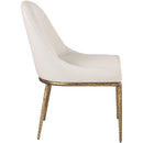  Meridian Ferro Beige Linen Textured Performance Fabric Upholstered Dining Side Chair IMAGE 4