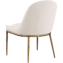  Meridian Ferro Beige Linen Textured Performance Fabric Upholstered Dining Side Chair IMAGE 6