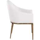  Meridian Ferro Cream Linen Textured Performance Fabric Upholstered Dining Arm Chair IMAGE 4