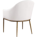  Meridian Ferro Cream Linen Textured Performance Fabric Upholstered Dining Arm Chair IMAGE 6