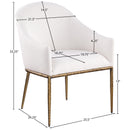  Meridian Ferro Cream Linen Textured Performance Fabric Upholstered Dining Arm Chair IMAGE 7