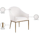  Meridian Ferro Cream Linen Textured Performance Fabric Upholstered Dining Arm Chair IMAGE 8