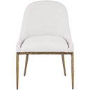  Meridian Ferro Cream Linen Textured Performance Fabric Upholstered Dining Side Chair IMAGE 3