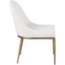  Meridian Ferro Cream Linen Textured Performance Fabric Upholstered Dining Side Chair IMAGE 4