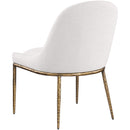  Meridian Ferro Cream Linen Textured Performance Fabric Upholstered Dining Side Chair IMAGE 6