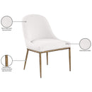  Meridian Ferro Cream Linen Textured Performance Fabric Upholstered Dining Side Chair IMAGE 8