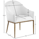  Meridian Ferro White Linen Textured Performance Fabric Upholstered Dining Arm Chair IMAGE 7