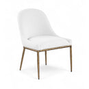  Meridian Ferro White Linen Textured Performance Fabric Upholstered Dining Side Chair IMAGE 1