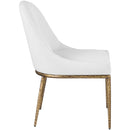  Meridian Ferro White Linen Textured Performance Fabric Upholstered Dining Side Chair IMAGE 4
