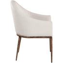 Meridian Ferro Beige Linen Textured Performance Fabric Upholstered Dining Arm Chair IMAGE 4