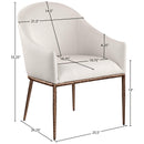  Meridian Ferro Beige Linen Textured Performance Fabric Upholstered Dining Arm Chair IMAGE 7