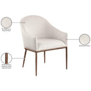  Meridian Ferro Beige Linen Textured Performance Fabric Upholstered Dining Arm Chair IMAGE 8