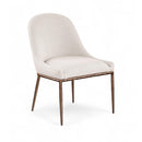  Meridian Ferro Beige Linen Textured Performance Fabric Upholstered Dining Side Chair IMAGE 1