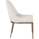  Meridian Ferro Beige Linen Textured Performance Fabric Upholstered Dining Side Chair IMAGE 4