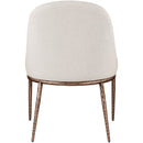  Meridian Ferro Beige Linen Textured Performance Fabric Upholstered Dining Side Chair IMAGE 5