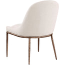  Meridian Ferro Beige Linen Textured Performance Fabric Upholstered Dining Side Chair IMAGE 6
