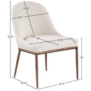  Meridian Ferro Beige Linen Textured Performance Fabric Upholstered Dining Side Chair IMAGE 7