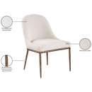  Meridian Ferro Beige Linen Textured Performance Fabric Upholstered Dining Side Chair IMAGE 8